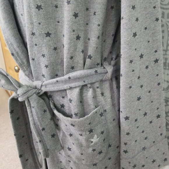 Euc $58 Aerie American Eagle Soft Grey Star Coverup Top Robe Medium Large M / L - Picture 8 of 12